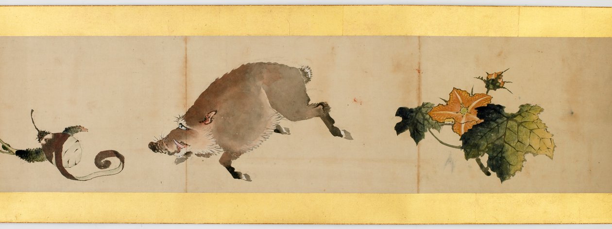 विविध चित्रों, ईदो अवधि, 1839 स्याही और कागज पर रंग के साथ हैंड्सक्रोल का विस्तार द्वारा कत्सुशिका होकुसाई