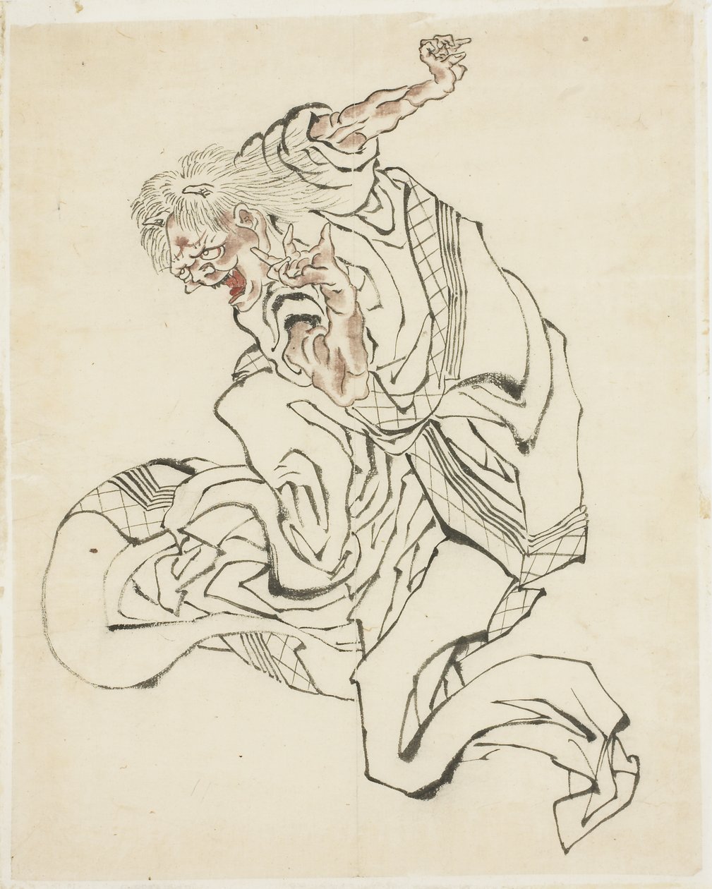 महिला ओनी (लोक कथा के लिए चित्रण), सीए। 1815-49 (कागज पर स्याही और रंग) द्वारा कत्सुशिका होकुसाई