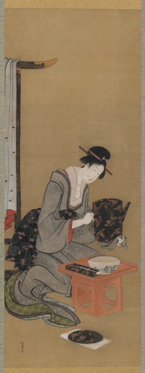 नया साल कस्टम: एक नए साल की शुभ सपने की इच्छा, ईदो अवधि, c.1806-11 (रेशम पर स्याही का रंग) द्वारा कत्सुशिका होकुसाई
