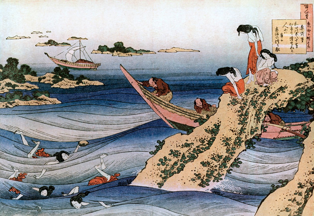 सीप मत्स्य पालन, c1785-1849। द्वारा कत्सुशिका होकुसाई