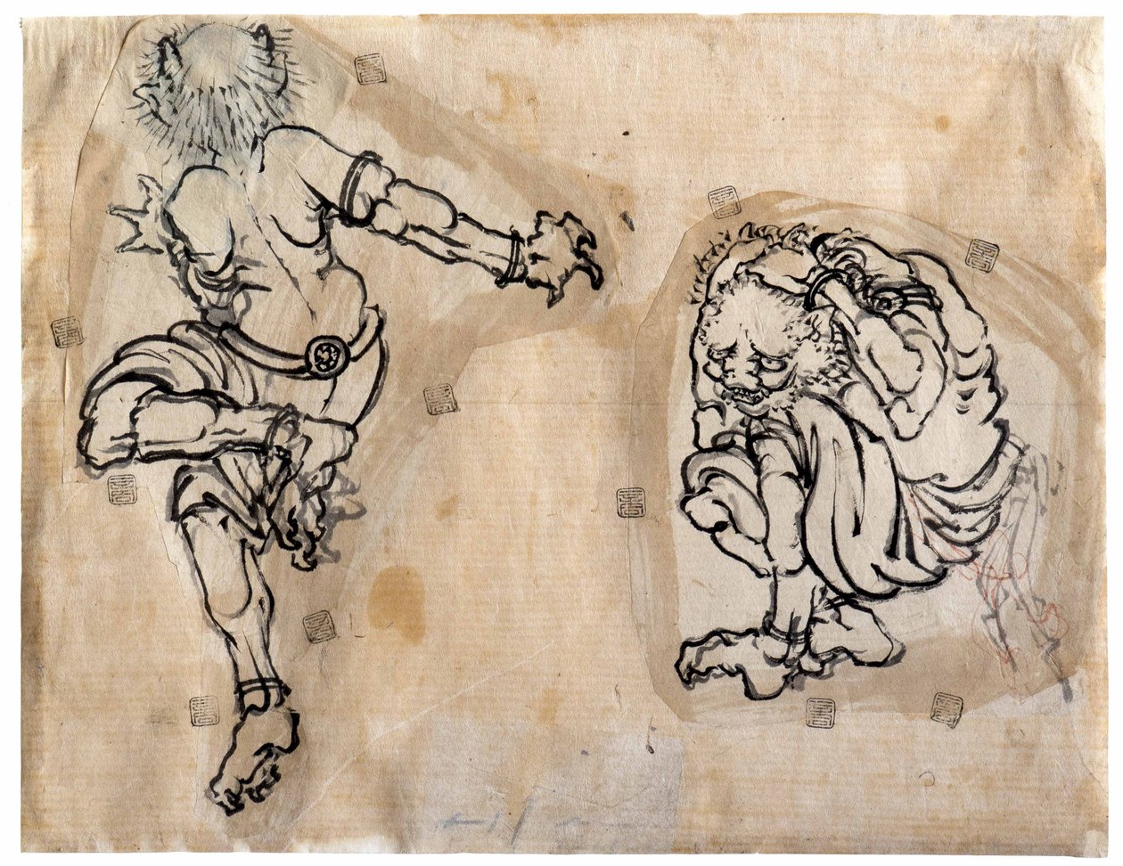 दो ओनी दानव, 1830-1839। द्वारा कत्सुशिका होकुसाई