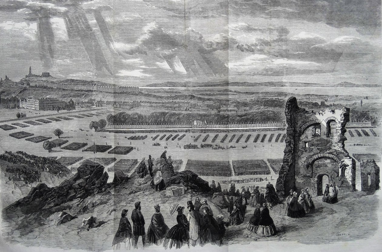 1860 में राइफल वॉलंटियर्स की महामहिम द्वारा समीक्षा द्वारा कीली गर्दन की लहर