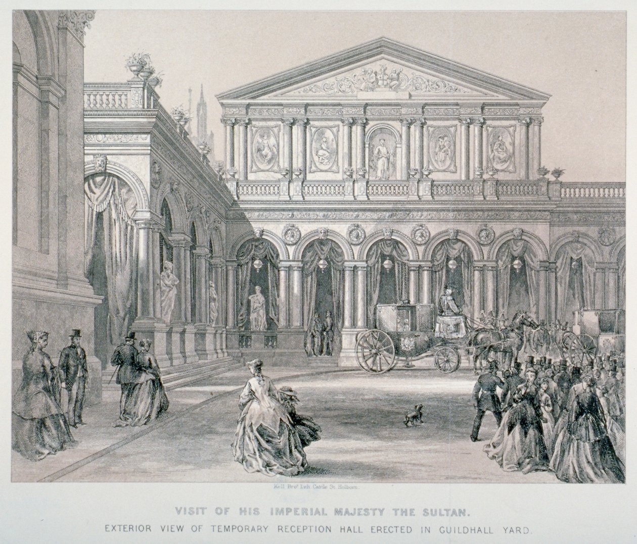 तुर्की के सुल्तान अब्द-उल-अज़ीज़ का गिल्डहॉल, लंदन शहर, 1867 का दौरा। द्वारा केल ब्रदर्स