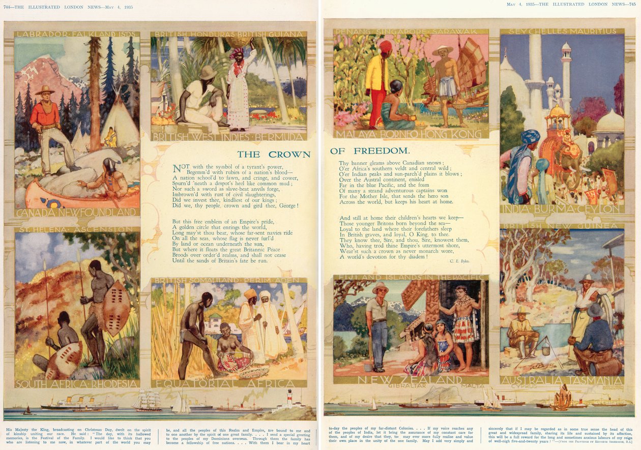 4 मई 1935 को &39;द इलस्ट्रेटेड लंदन न्यूज़&39; से क्राउन ऑफ़ फ़्रीडम द्वारा केनेथ जूते
