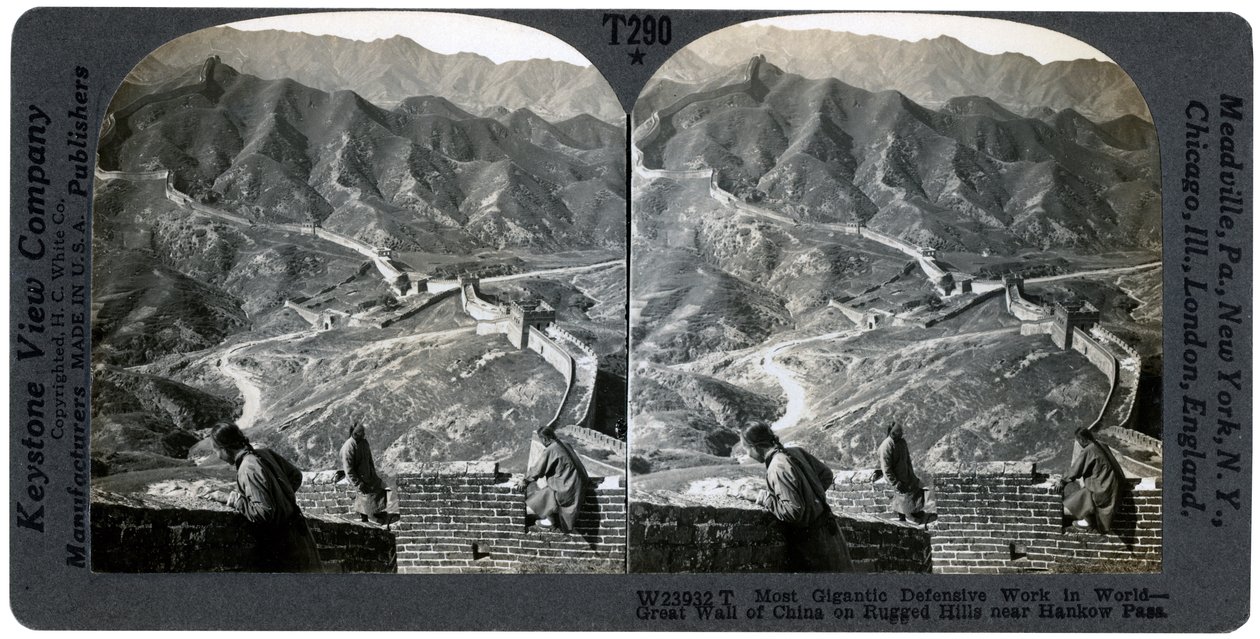 चीन की महान दीवार, हैंको पास के पास, चीन, c1900s। द्वारा कीस्टोन व्यू कंपनी