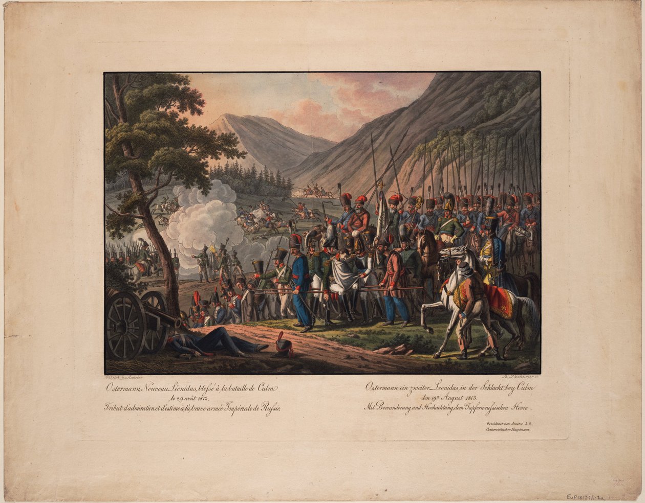 29 अगस्त 1813, 1813 को कुलम की लड़ाई में जनरल काउंट अलेक्जेंडर ओस्टर्मन-टॉल्स्टॉय द्वारा किलियन पोंहाइमर द एल्डर