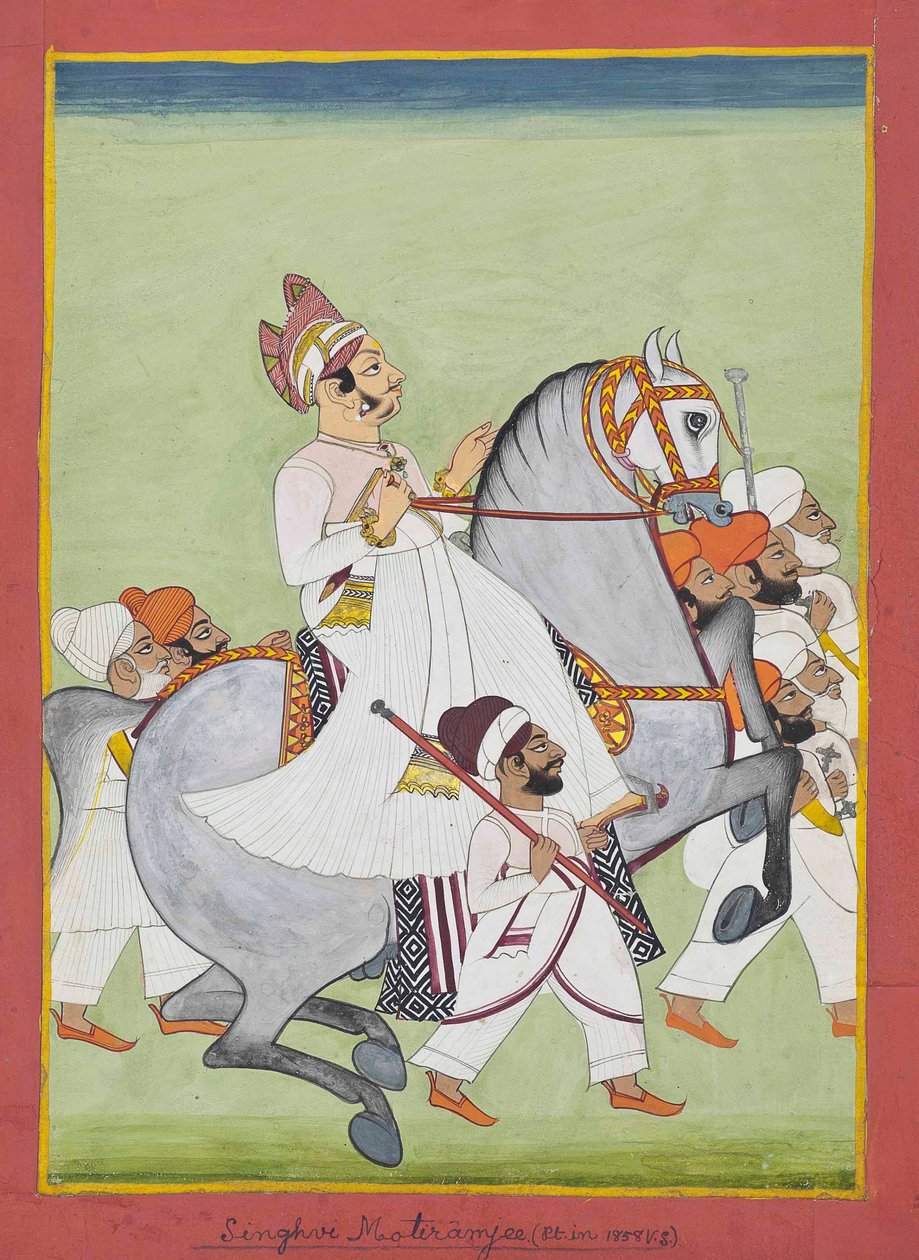 सिंहजी मोतीराम जी का घुड़सवार चित्र, 1802-58 द्वारा किरीटजी भक