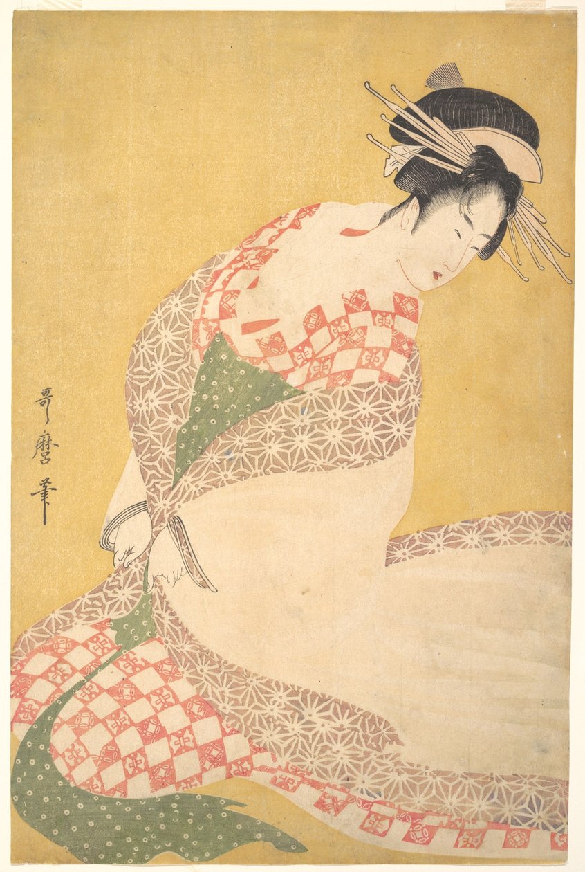 बाहरी रोब, c.1795 (वुडब्लॉक प्रिंट) द्वारा किटगावा उतामारो