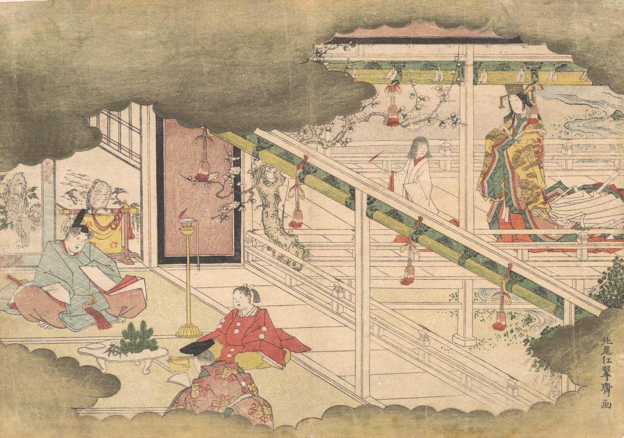 इसे इसे मोनोगत्री की कहानियों से एक घटना, सीए। 1790 द्वारा किताओ शिगेमासा