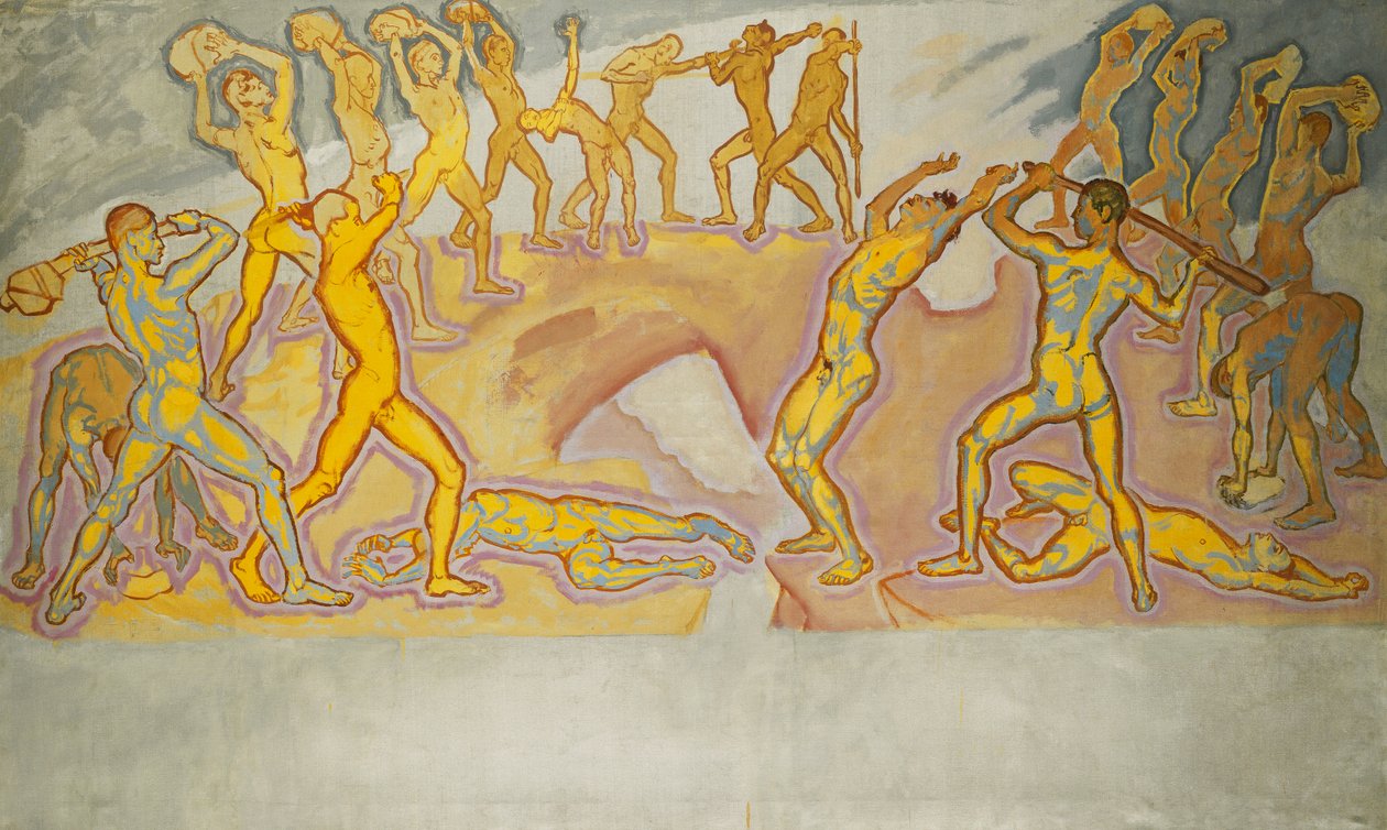 टाइटन्स का संघर्ष; टाइटन्स की लड़ाई, c.1913-1915 द्वारा कोलमन मोजर