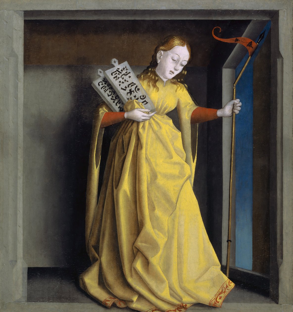 हेलेस्पीगेल अल्टारपीस से सिनेगॉग, c.1435 (ओक पैनल पर मिश्रित मीडिया) द्वारा कोनराड जिट्ज़