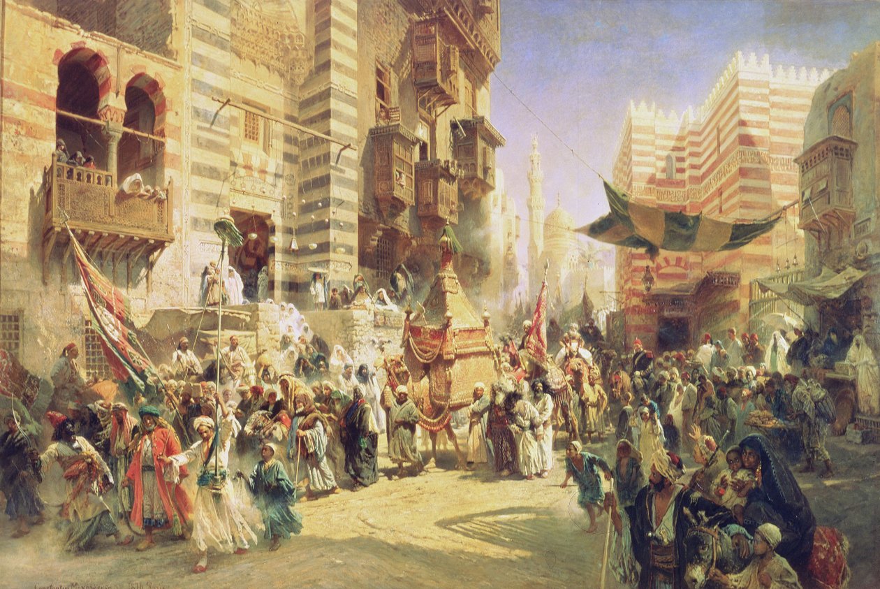 1876 में काहिरा में पवित्र कालीन को सौंपना द्वारा कॉन्स्टेंटिन एगोरोविच माकोवस्की