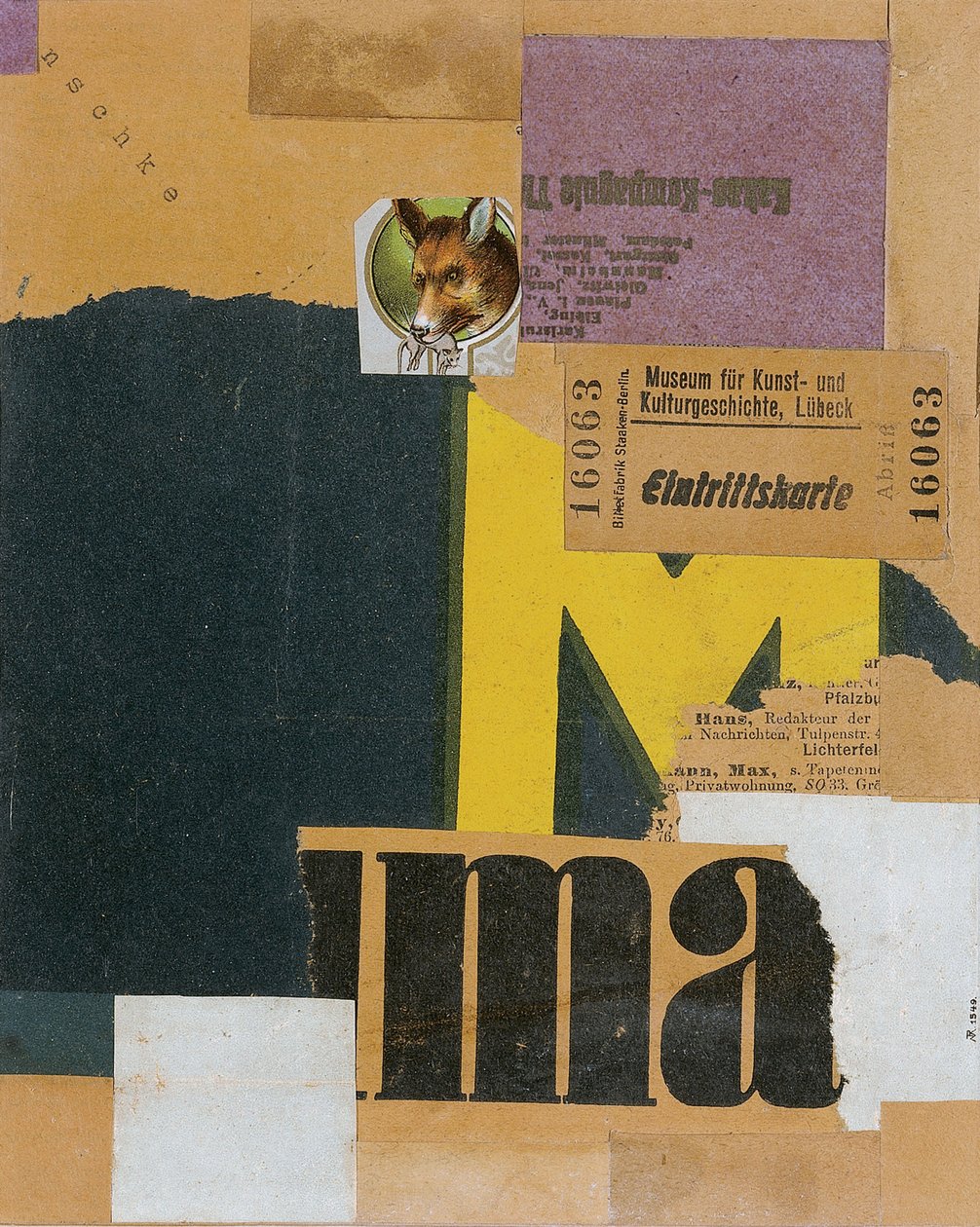 प्रवेश टिकट एमजेड 456, 1922 द्वारा कर्ट Schwitters