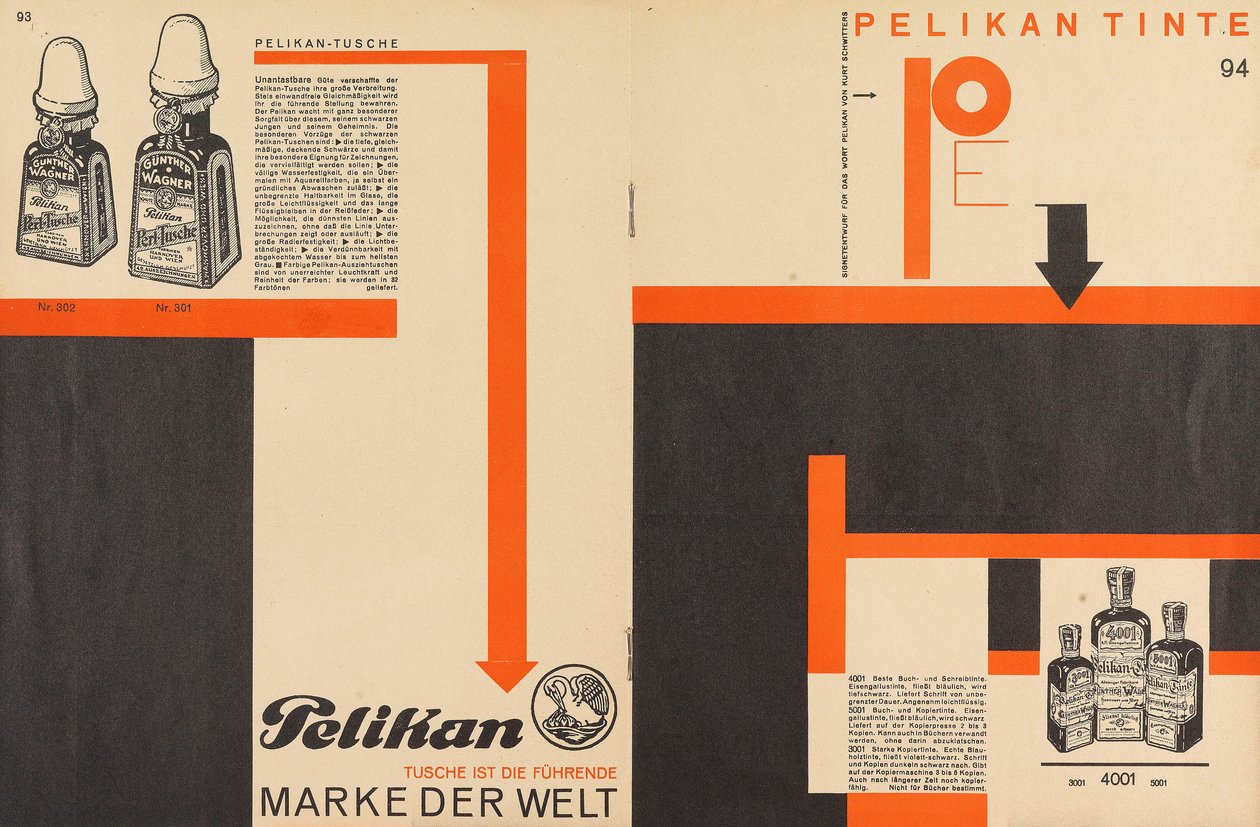 Merz 11 पेलिकन इंक विज्ञापन, 1924। द्वारा कर्ट Schwitters