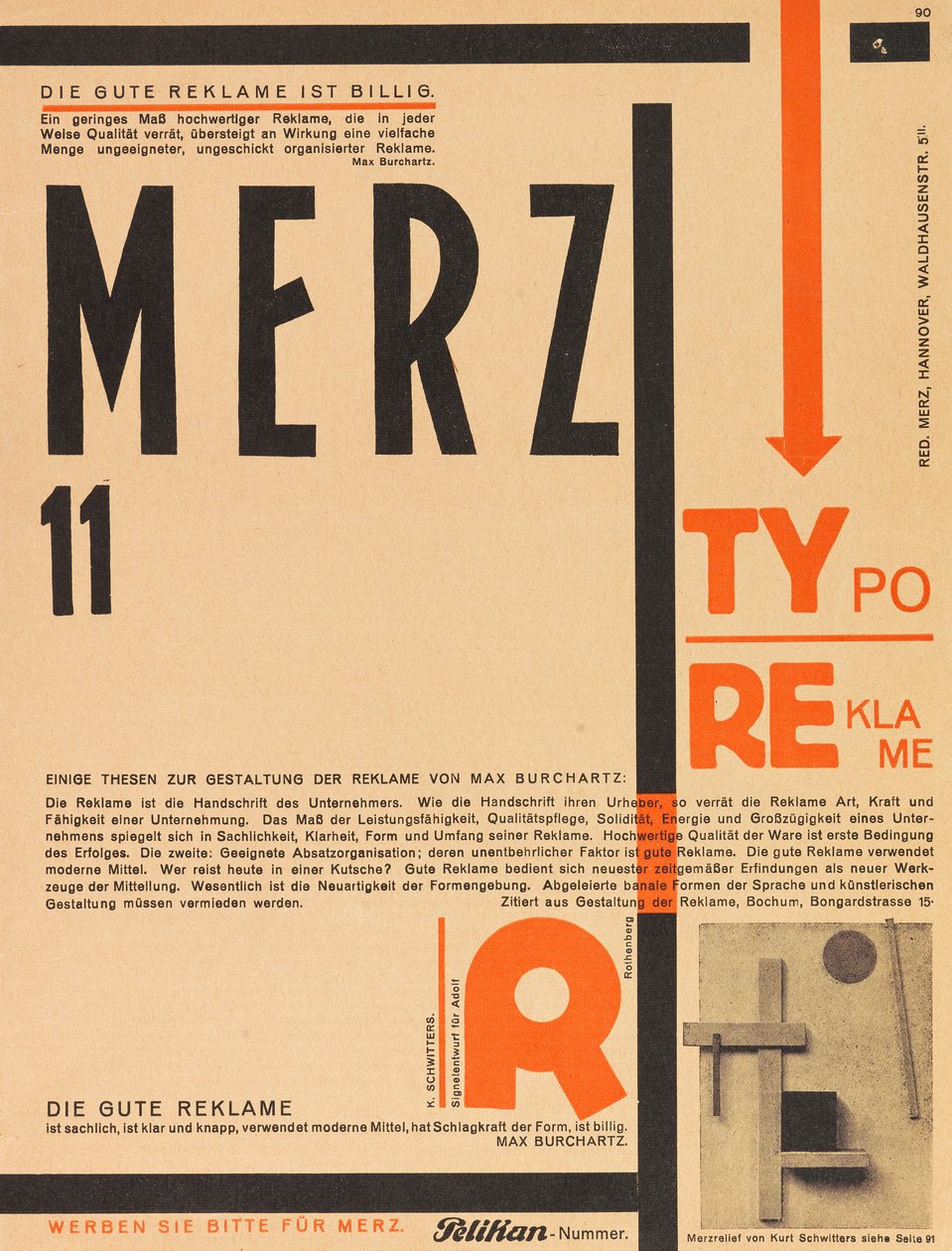 मर्ज़ 11. विज्ञापन टाइप करें, 1924। द्वारा कर्ट Schwitters