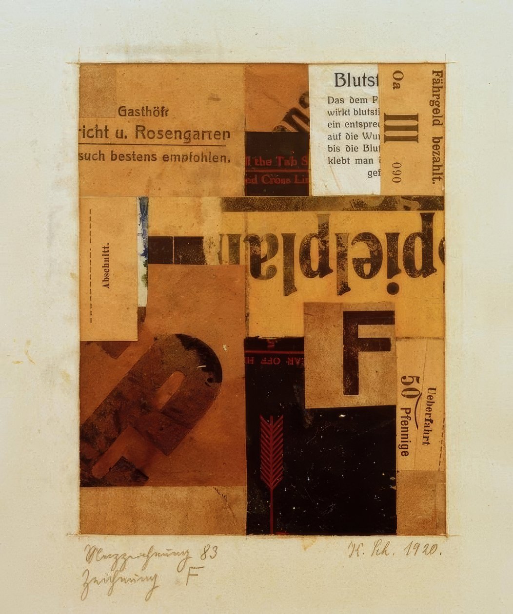 ड्राइंग 83 आरेखण एफ द्वारा कर्ट Schwitters