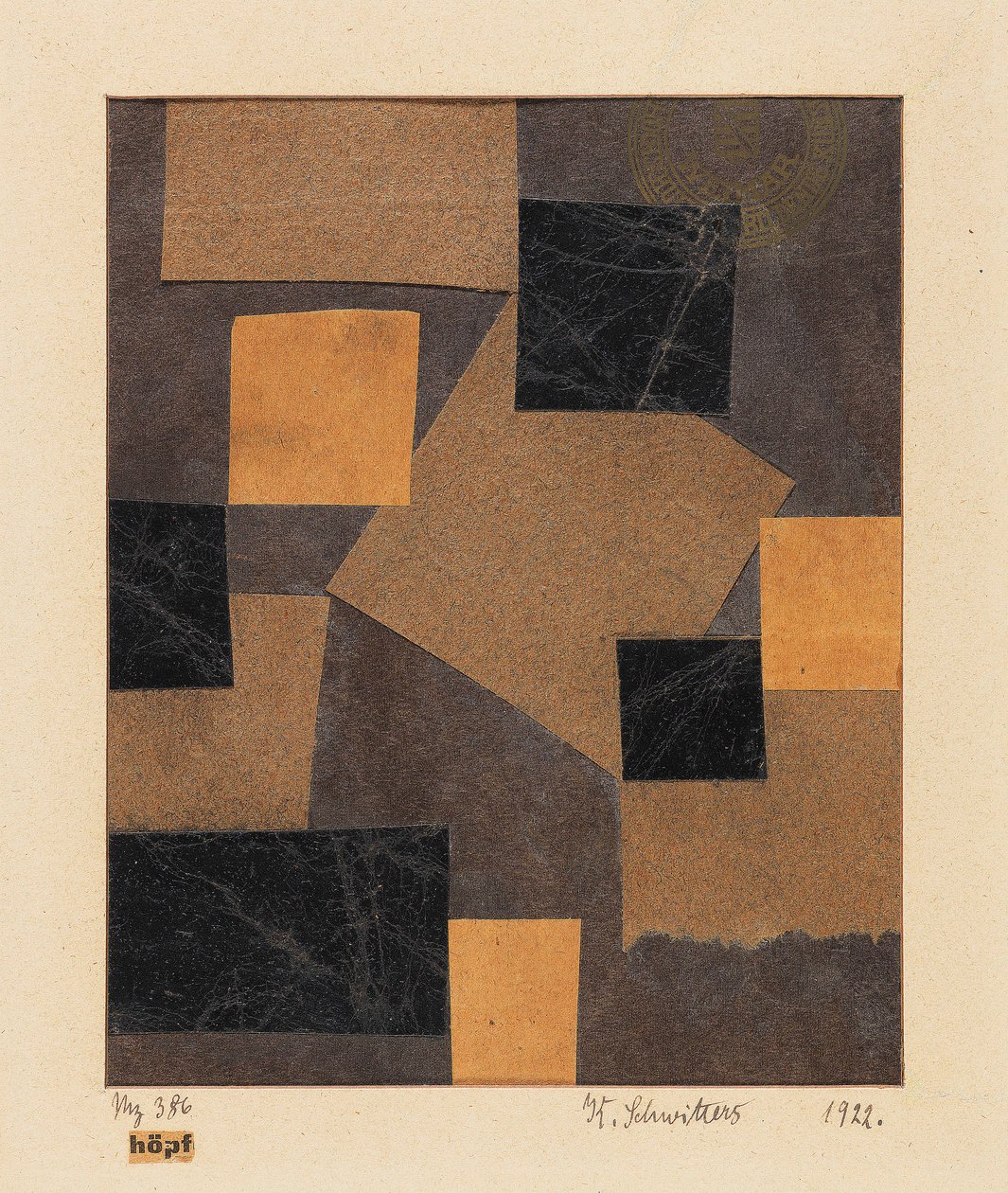 Mz 386 Hoepf Merz डिज़ाइन, 1922। द्वारा कर्ट Schwitters