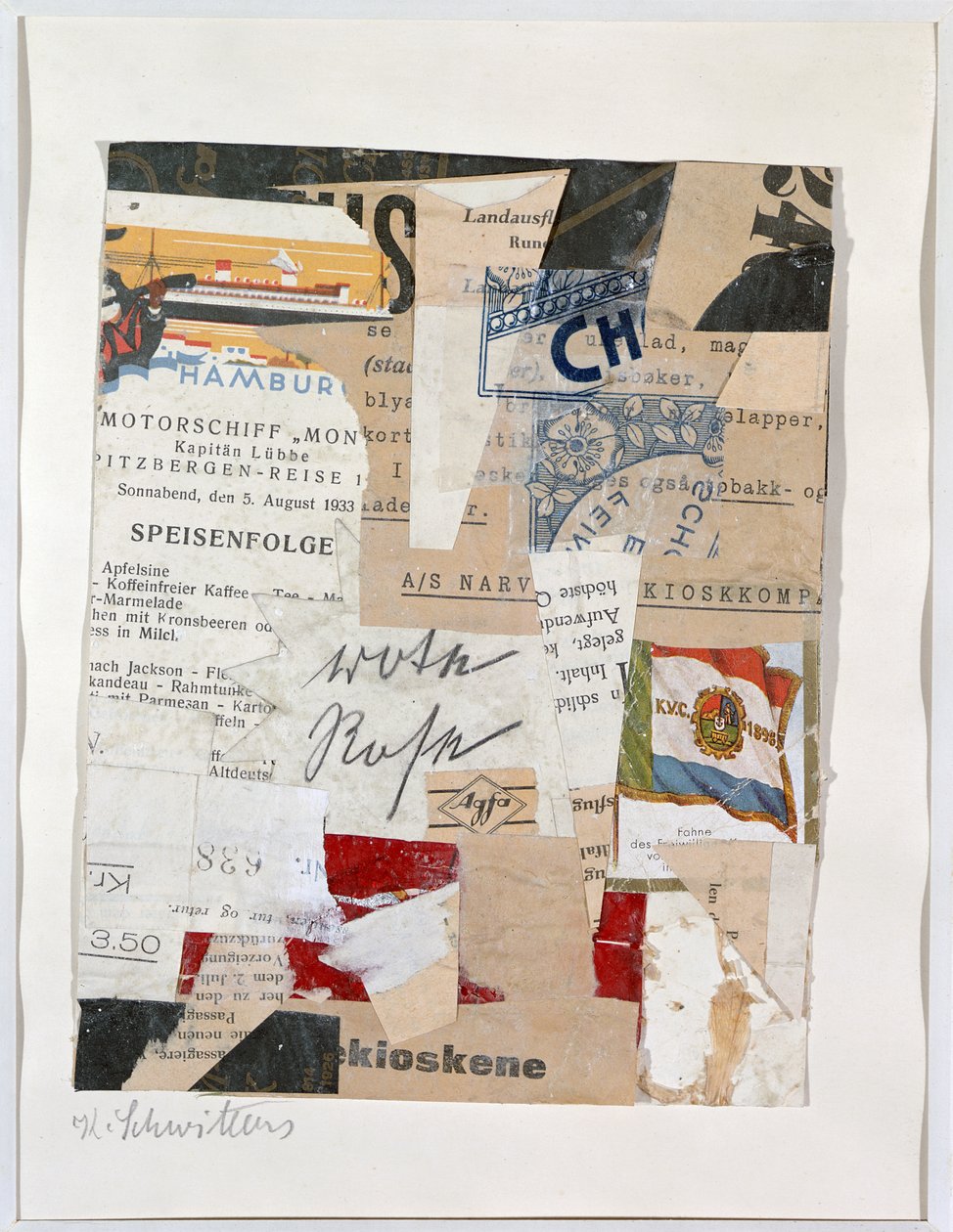द रेड रोज, c.1933-34 द्वारा कर्ट Schwitters