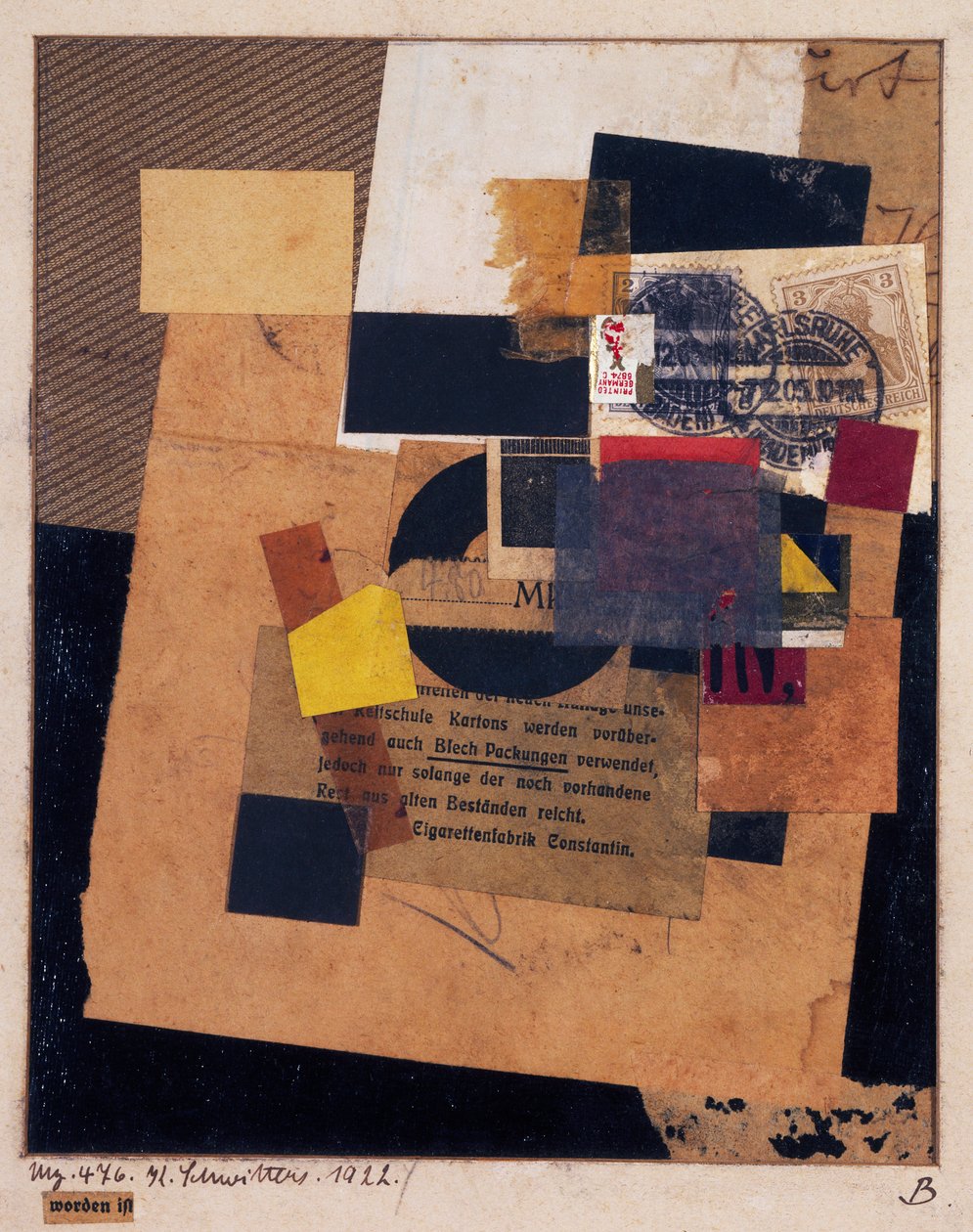 "वर्डेन है" 1922 (कोलाज) द्वारा कर्ट Schwitters
