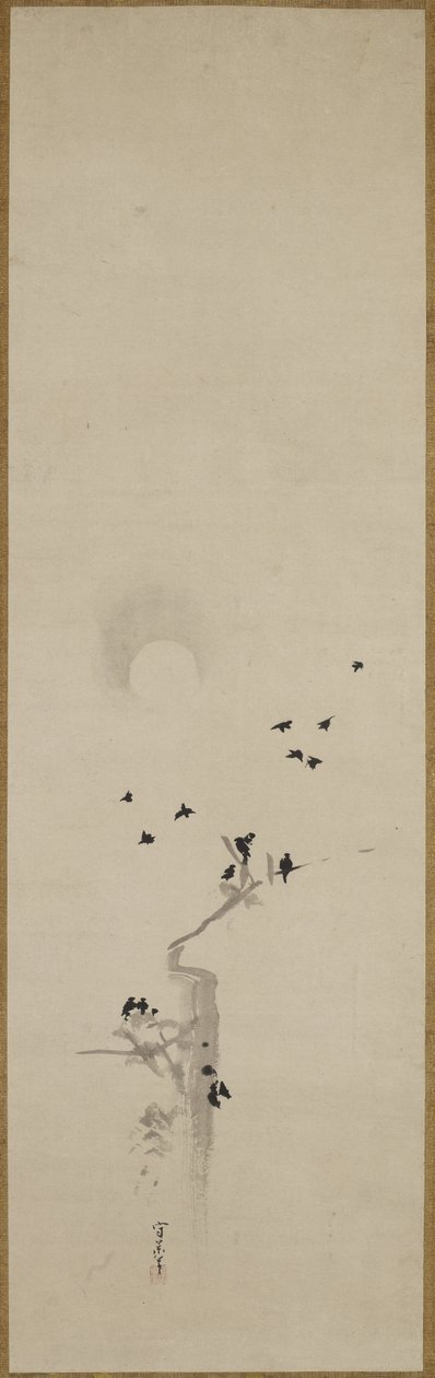 कौवे का झुंड, c.1690-1700 (कागज पर स्याही) द्वारा कुसुमी मोरीकेज कुसुमी मोरीकेज