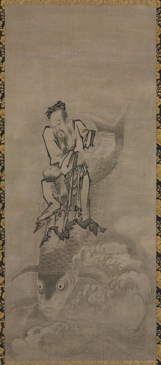 Daoist Immortals के साथ होतेई, 1600 के दशक के अंत में 1700 के दशक की शुरुआत में। द्वारा क्यूसेकी टोमोनोबु