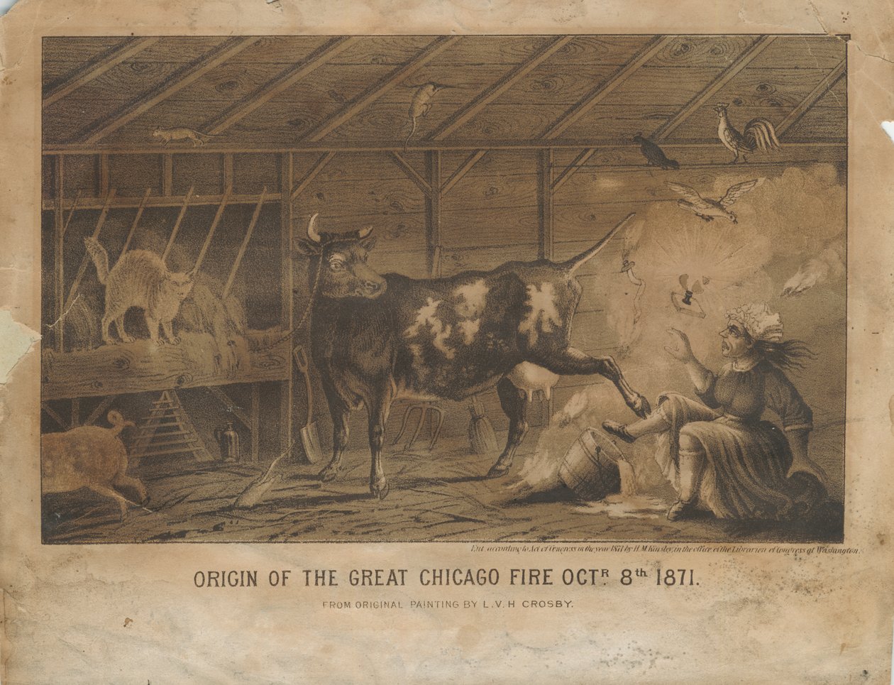 ग्रेट शिकागो फायर ऑक्ट की उत्पत्ति। 8 1871, c.1872 द्वारा क्रॉसबी के बाद LVH