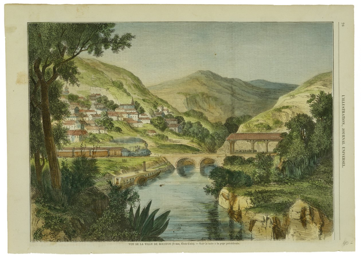 विए डे ला विले डे ह्यूस्टन, सी। 1855-1865 (हाथ से रंग की लकड़ी पर लकड़ी से बने लुगदी कागज पर उकेरी गई) द्वारा रेग्नियर के बाद एल