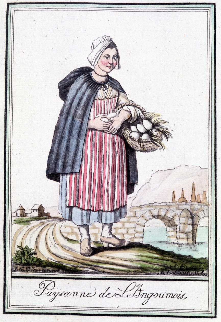 Paysanne de l'Angoumois - जे. ग्रासेट सेंट सॉवेउर, डेरोन, पेरिस द्वारा "" इनसाइक्लोपीडिया ऑफ़ ट्रेवल्स "" में द्वारा एलएफ लैब्रेसे