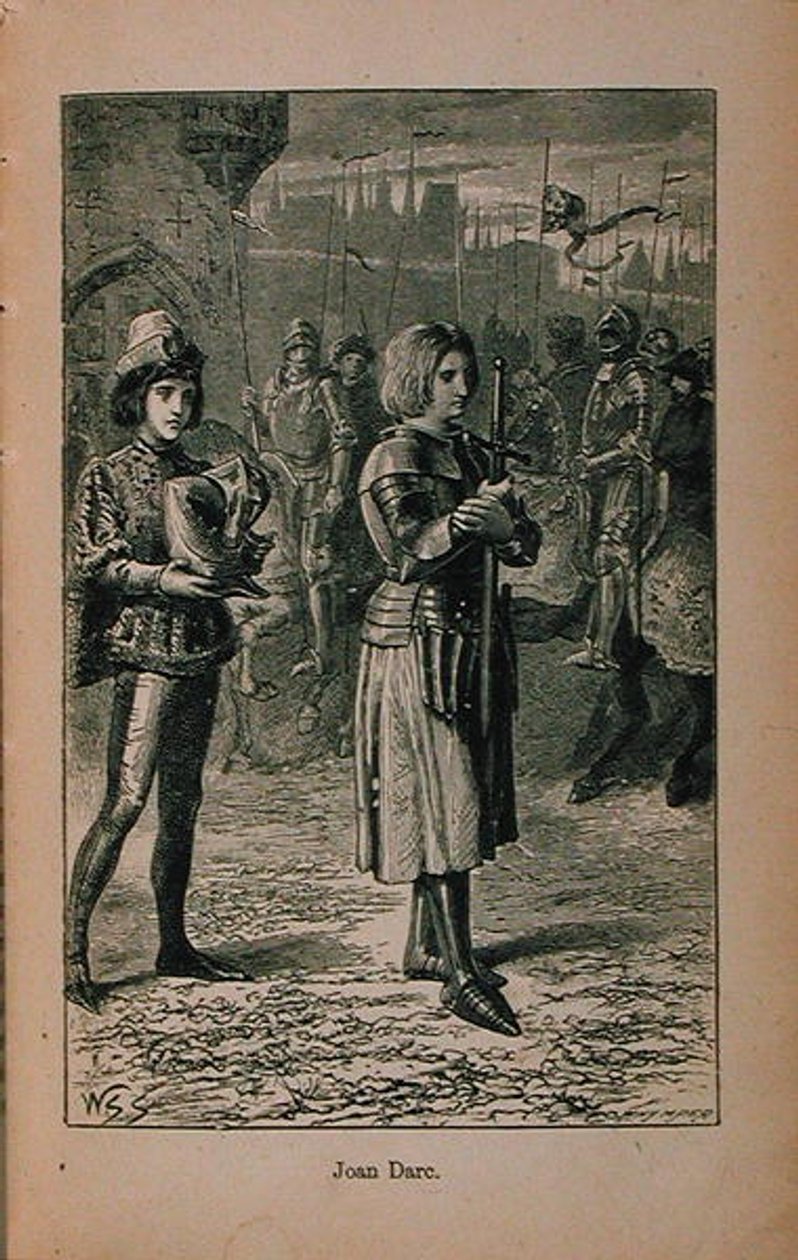 जोन ऑफ आर्क (c.1412-31) फ्रांस के लिटिल आर्थर्स हिस्ट्री से इलस्ट्रेशन: द अर्लीएस्ट टाइम्स से फॉल ऑफ द सेकेंड एम्पायर प्रकाशित 1899 द्वारा लेडी एम। चालकोट