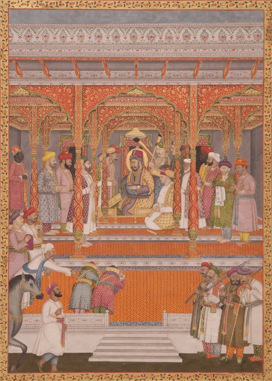 मिर्ज़ा मो। मुअज्जम शाह ख़ुर्रम बख़्त बहादुर ने सआदत अली, अवा के नवाब, 1803 को प्राप्त किया (कागज़ पर अपारदर्शी wc) द्वारा लालजी बार