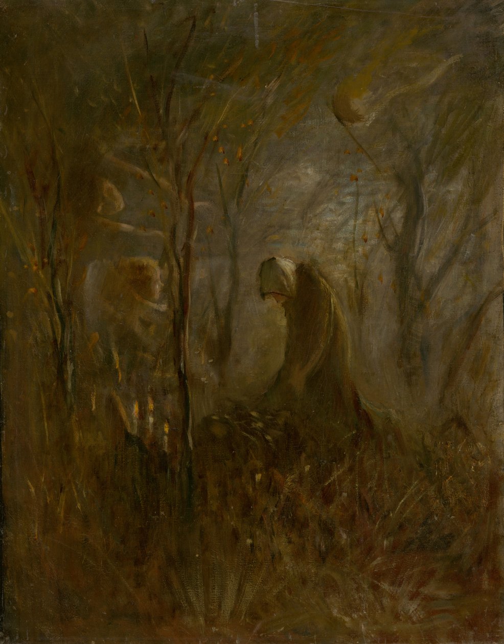 कब्र पर प्रार्थना, 1895। द्वारा लास्ज़लो मेद्यांसज़स्की