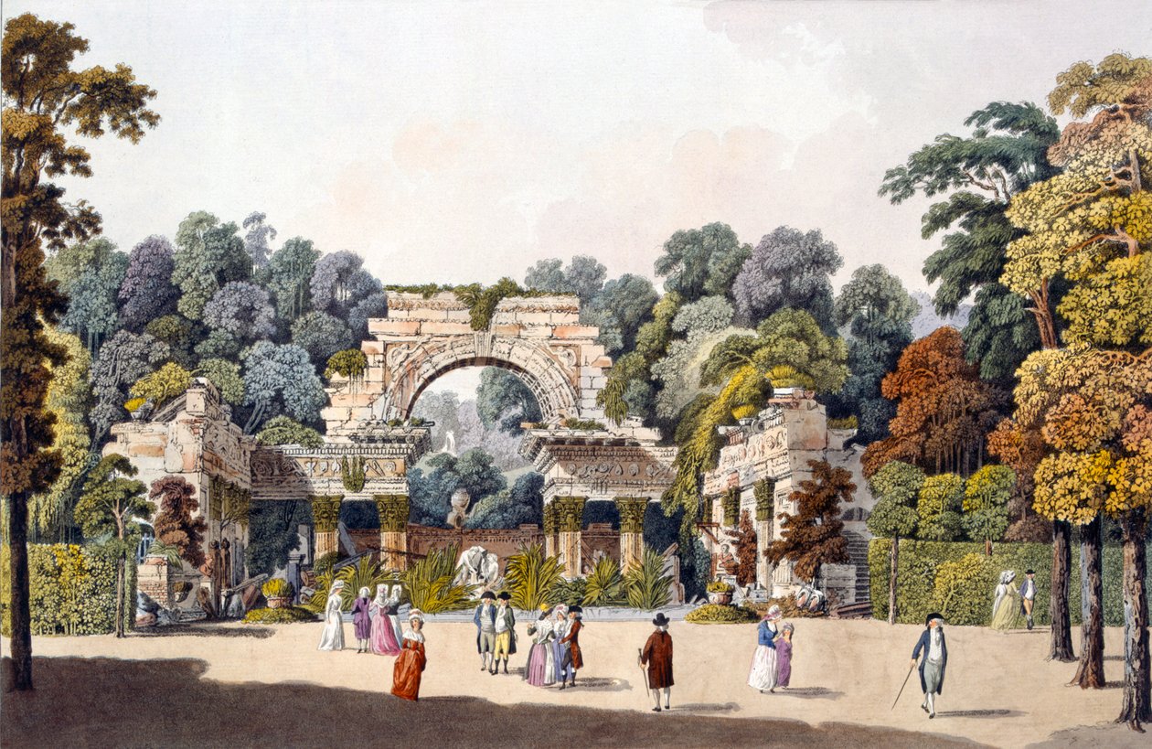 1790 के वियना के स्कोनब्रन के महल के बगीचे में रुईन द्वारा लारेंस जैंचा