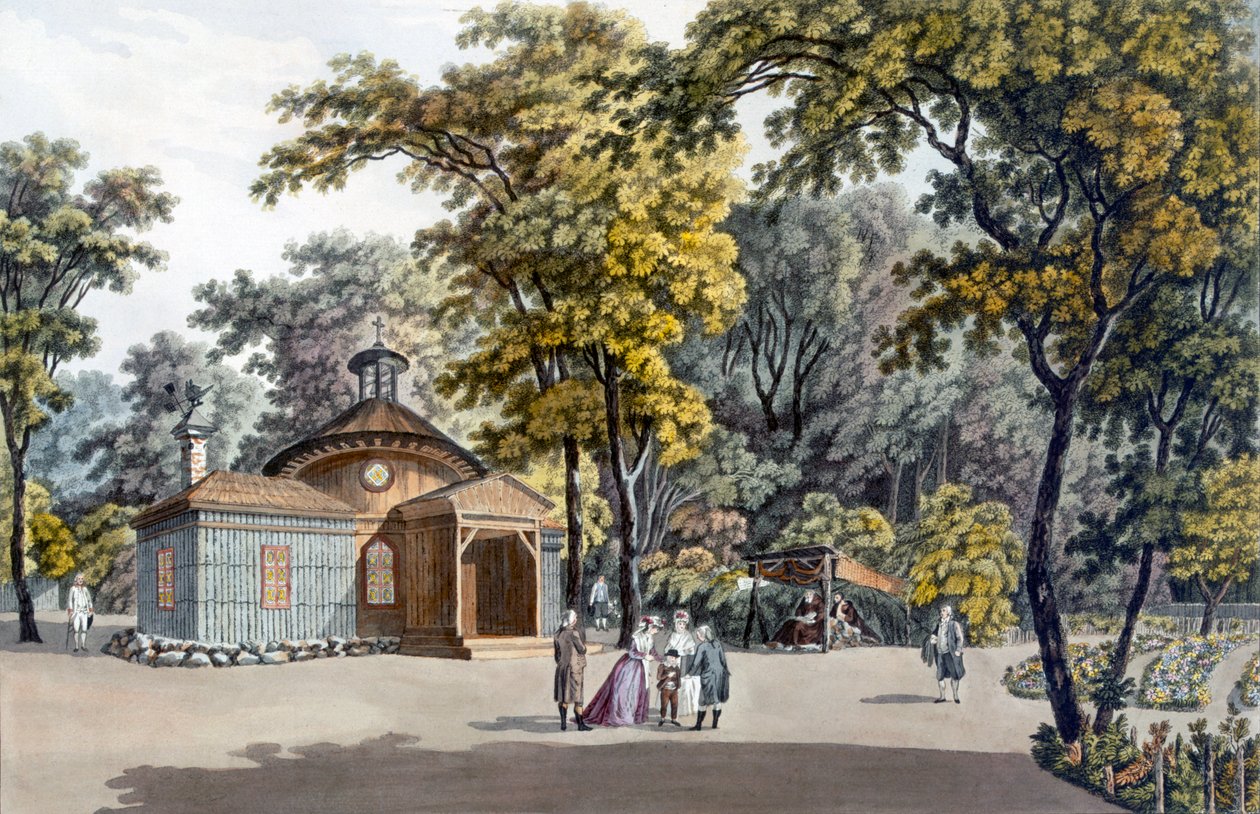 आस्ट्रिया के पैलेस ऑफ लैकेनबर्ग के गार्डन में हरमिटेज, c .90 द्वारा लारेंस जैंचा
