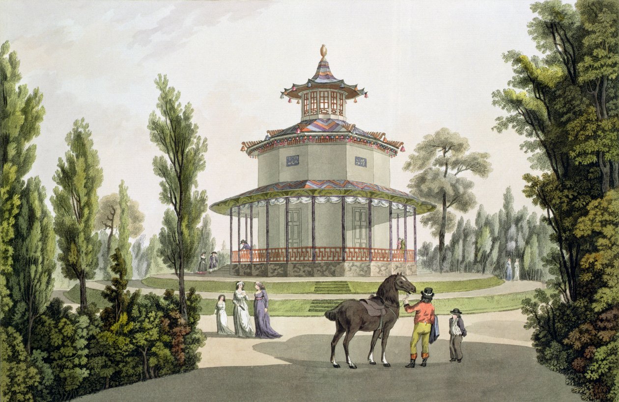 जोहान ज़िगलर (c.1750-c.1812), 1792 द्वारा उत्कीर्ण चीनी समर हाउस, पैलेस ऑफ लिचेंस्टीन का आइज़ग्रब में दृश्य द्वारा लारेंस जैंचा