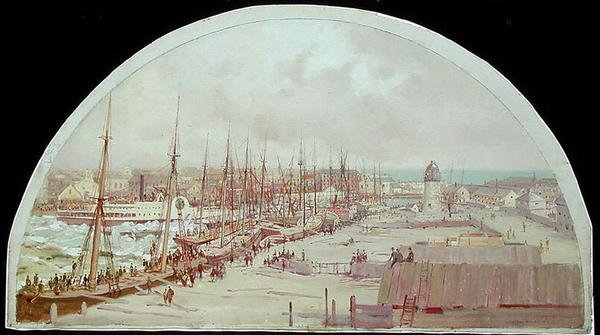 1849 में शिकागो की महान बाढ़ (कैनवास पर तेल) द्वारा लॉरेंस कारमाइकल अर्ली
