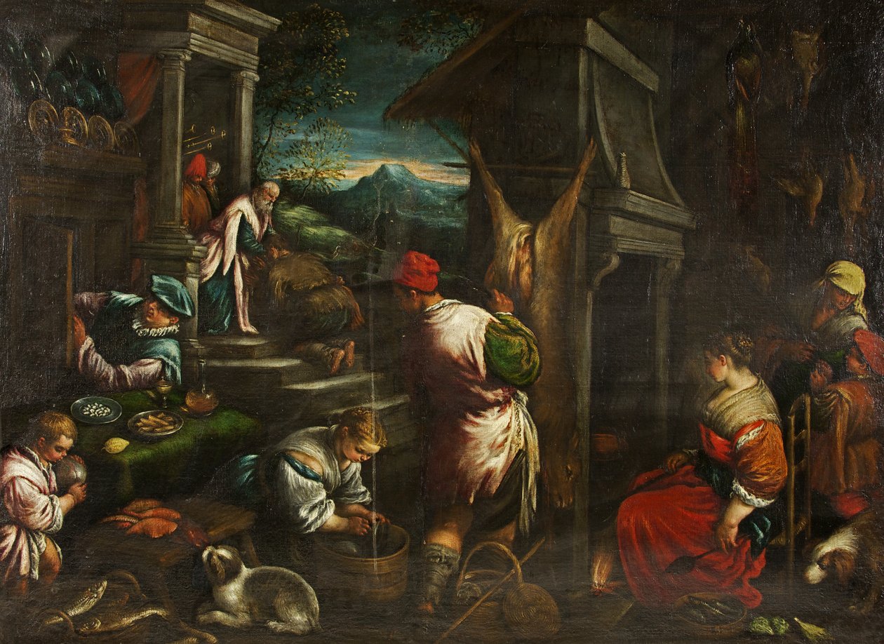 उड़ाऊ पुत्र की वापसी, c.1577-88 (कैनवास पर तेल) द्वारा लिएंड्रो डा पोंटे बैसानो