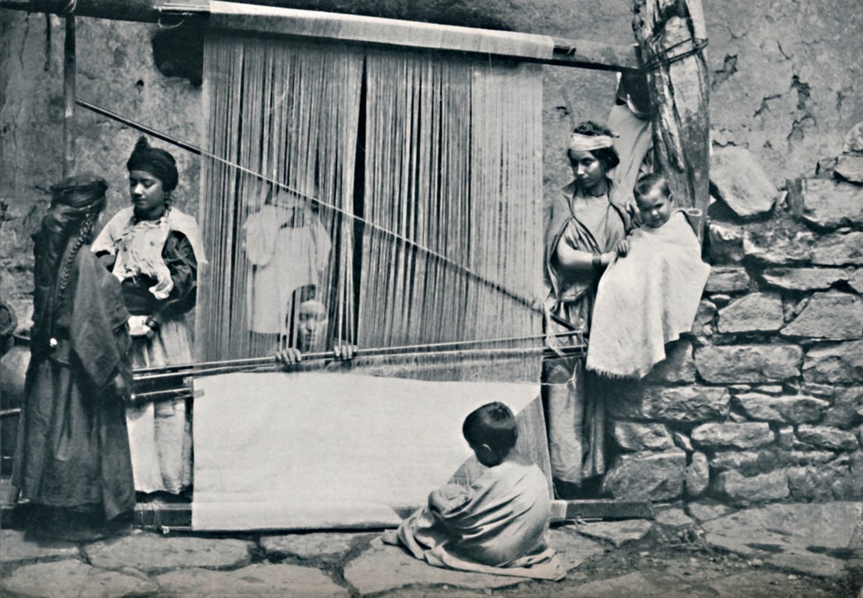 कबाइल बुनकर और देशी करघा, उत्तरी अल्जीरिया, 1912 द्वारा लीग्रैन्ड