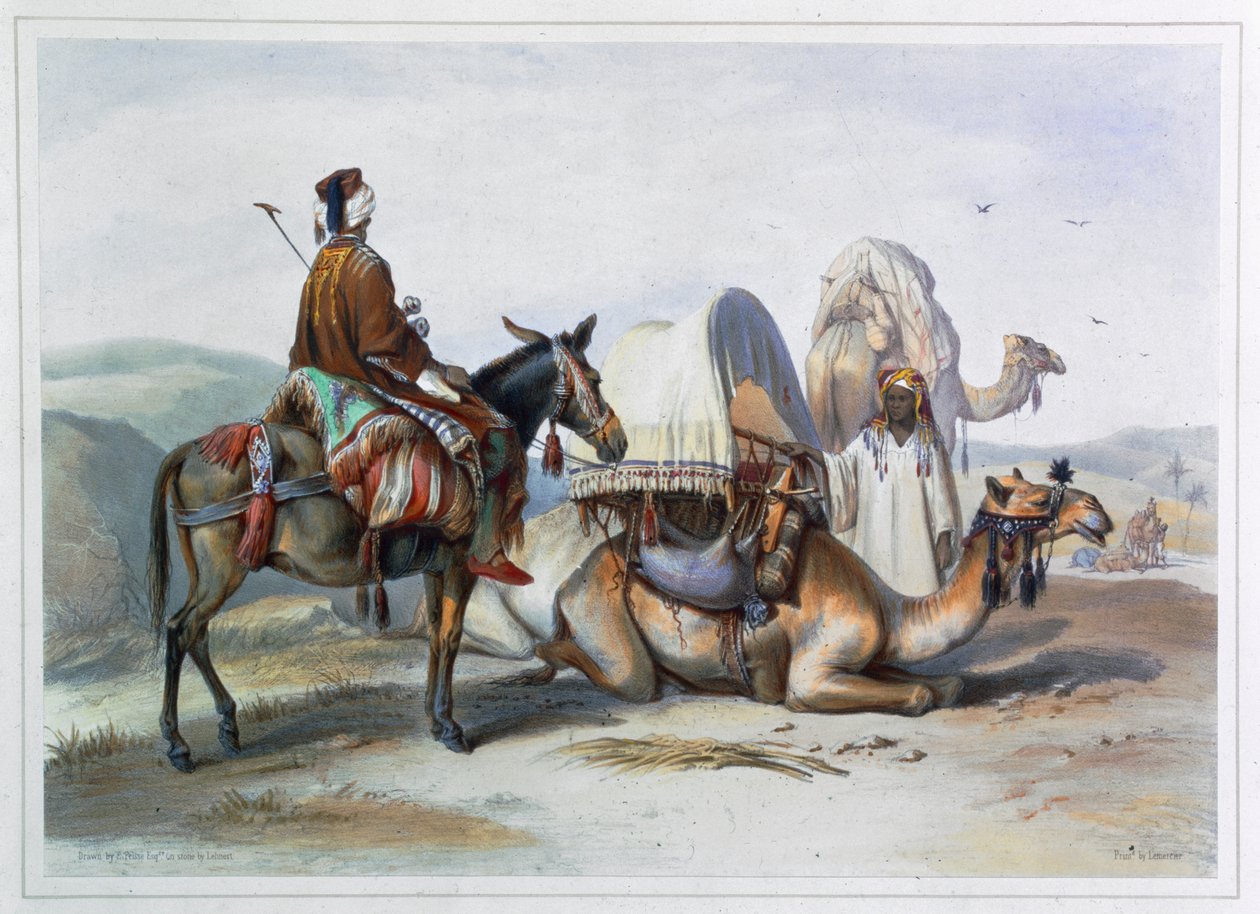 होदेश वाले ऊंट के साथ कफिला, 1848 द्वारा लेहनर्ट