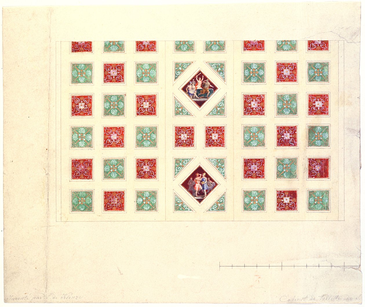 लुडविग I (1786-1868) के लिए कोनिग्सबाउ निवास, म्यूनिख में सीलिंग डिज़ाइन, c.1835 द्वारा लियो वॉन क्लेंज़े