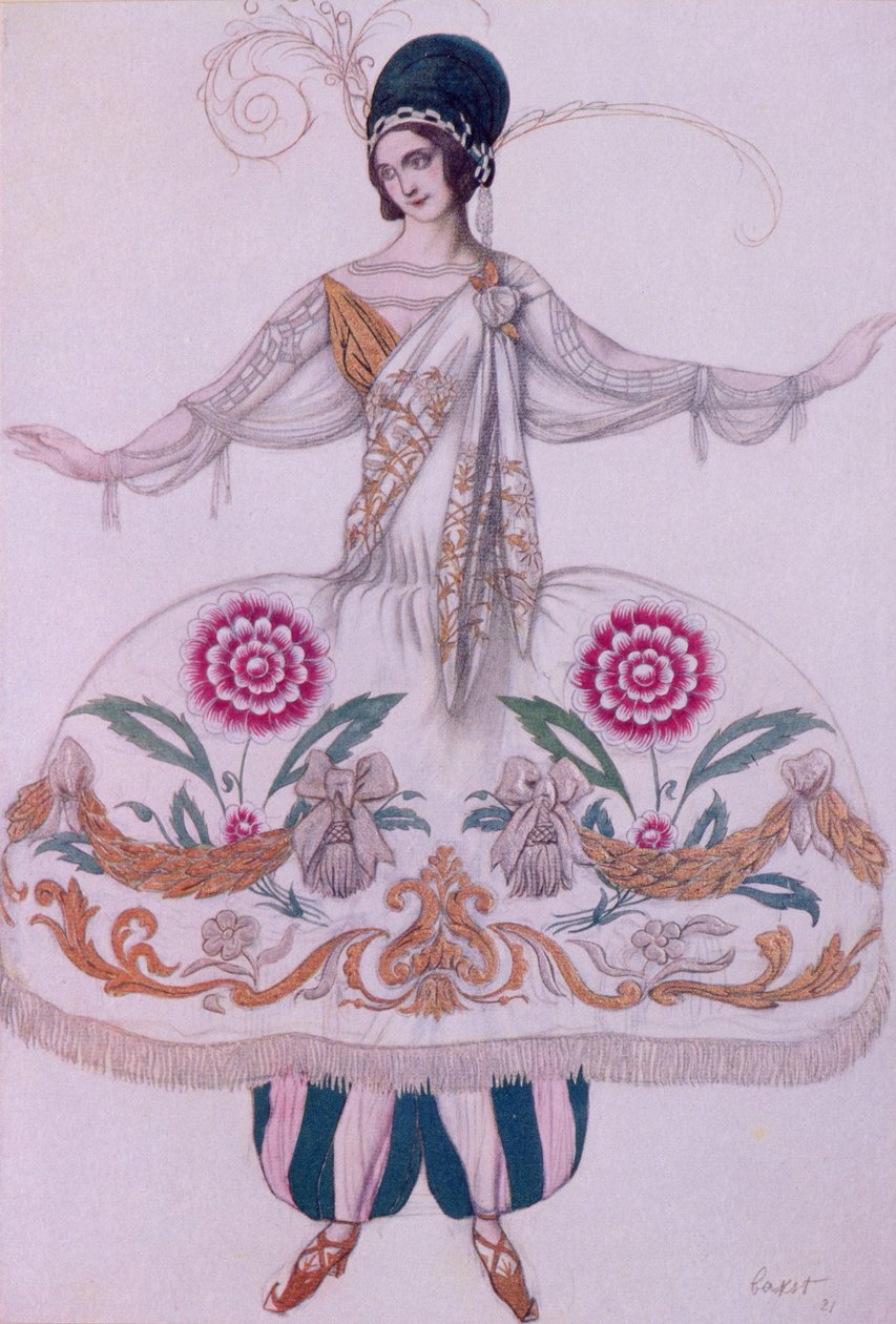 स्लीपिंग ब्यूटी, 1921 से शेहरज़ादे के लिए कॉस्ट्यूम डिज़ाइन द्वारा लियोन बक्स्तो