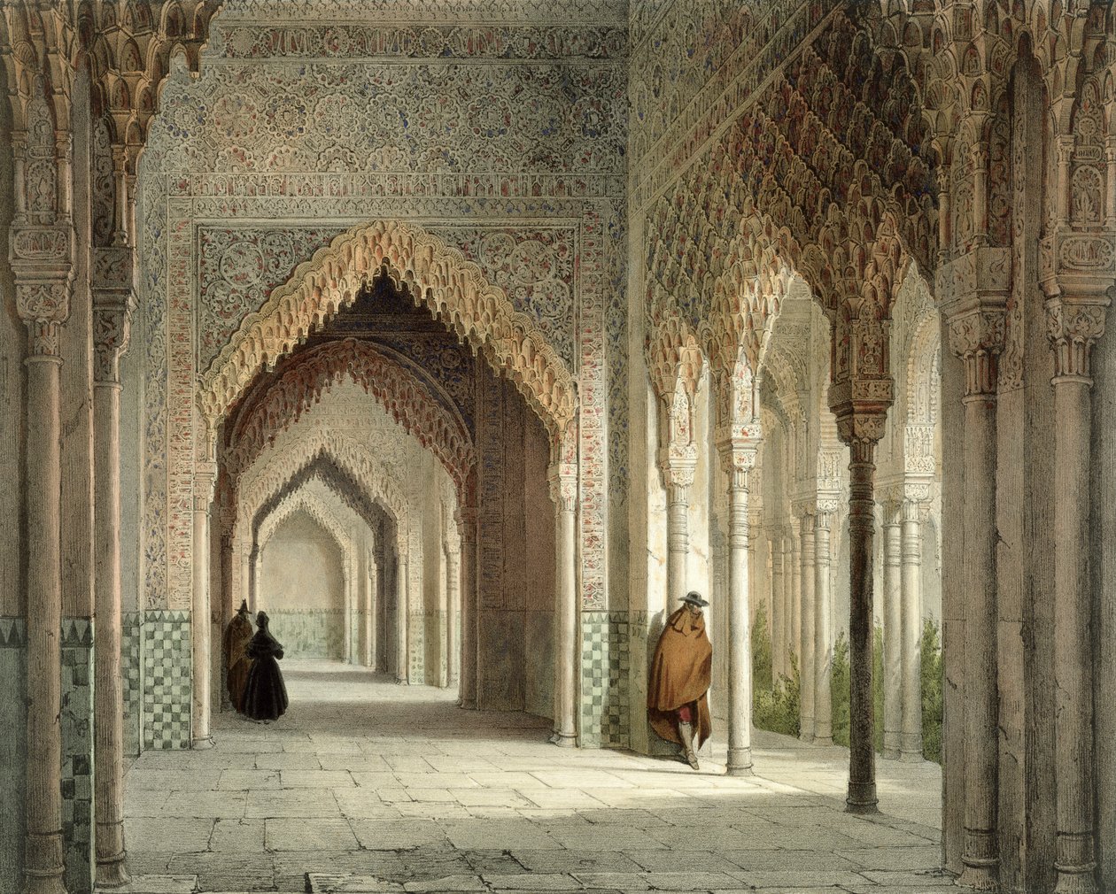 कोर्ट रूम ऑफ अल्हमबरा, ग्रेनाडा, 1853 द्वारा लियोन अगस्टे एस्सेलिन्यू