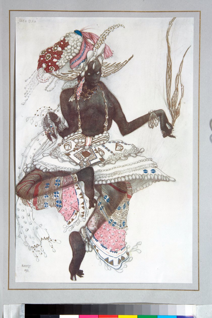 रूसी बैले - मिशेल फोकिन के बैले quot;ले डियू ब्लूquot; के लिए लियोन बाकस्ट (1866-1924) द्वारा डिज़ाइन की गई पोशाक द्वारा लियोन बक्स्तो