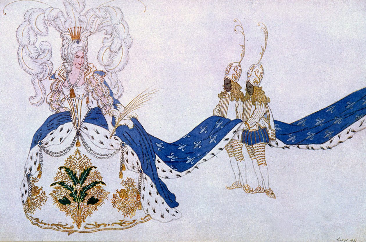 स्लीपिंग ब्यूटी, 1921 से द क्वीन और हर पेज के लिए कॉस्ट्यूम डिज़ाइन द्वारा लियोन बक्स्तो