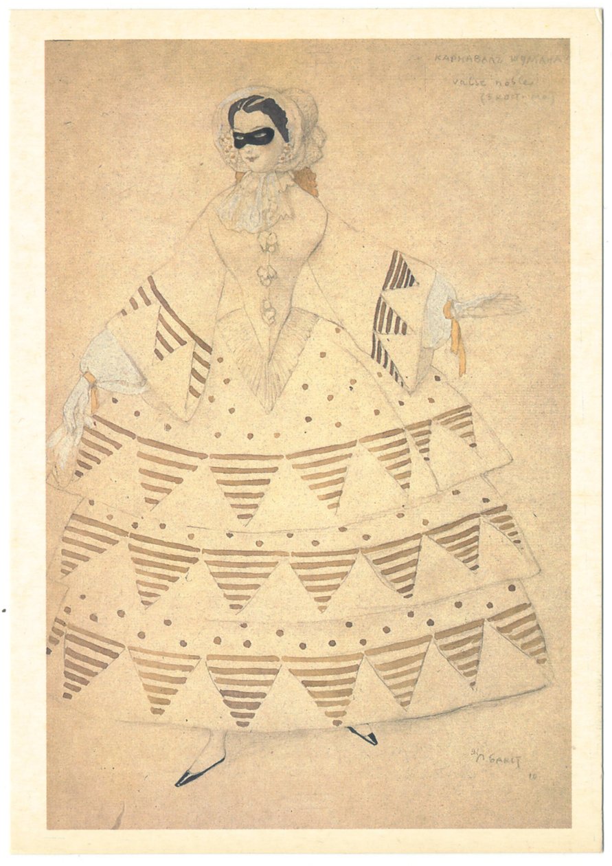 आर। शुमन द्वारा बैले कार्निवाल के लिए पोशाक डिजाइन, 1910 द्वारा लियोन बक्स्तो