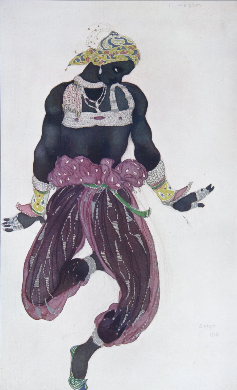 एन। रिमस्की-कोर्साकोव, 1910 द्वारा बैले शेहर्ज़ादे के लिए पोशाक डिजाइन द्वारा लियोन बक्स्तो