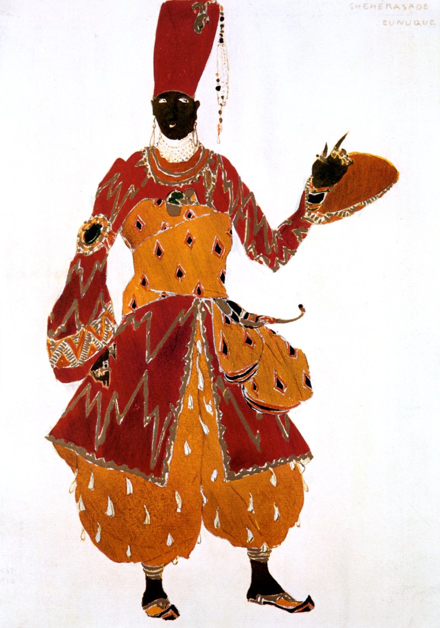 बैले शीहरज़ादे के लिए यूनुच पोशाक डिजाइन, 1910 द्वारा लियोन बक्स्तो