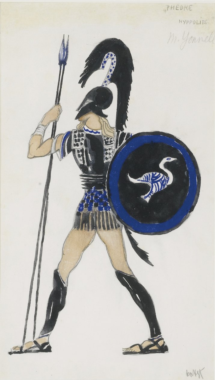 Hippolyte। बैले Phddre, सीए 1923 के लिए पोशाक डिजाइन द्वारा लियोन बक्स्तो