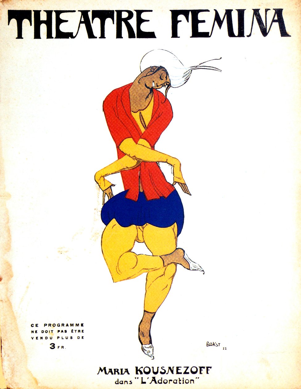 इगोर स्ट्राविन्किंस बैले द रीट ऑफ़ स्प्रिंग, 1911 के लिए पोस्टर द्वारा लियोन बक्स्तो