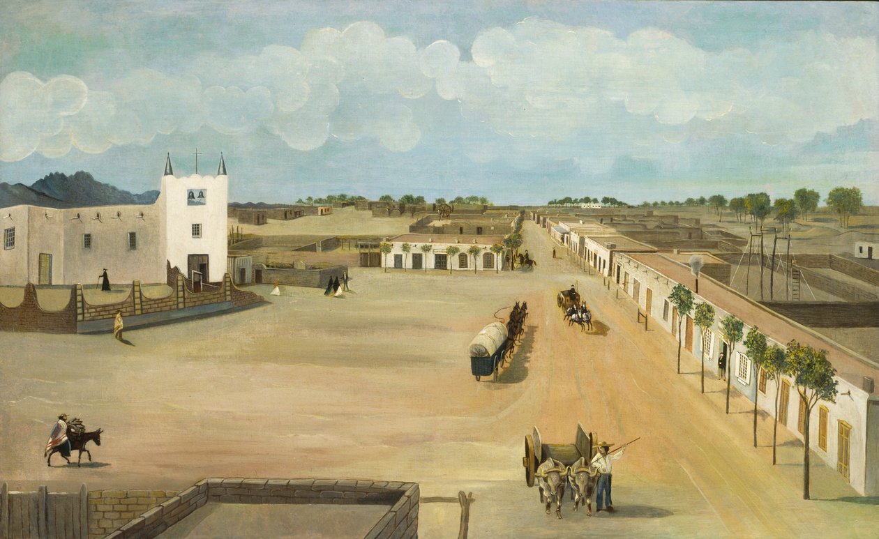 ओल्ड मेसिला प्लाजा, सीए। 1885-1886। द्वारा लियोन ट्रूससेट