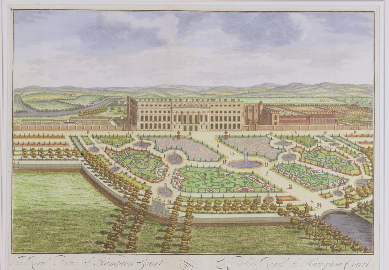 जोहानस किप (c.1652-1722), 1730 (रंग उत्कीर्णन) द्वारा &39;लंदन का सर्वेक्षण&39; से, रॉयल पैलेस ऑफ़ हैम्पटन कोर्ट द्वारा लियोनार्ड Knyff